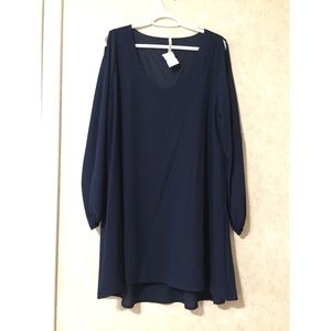 Navy blue knee length dress